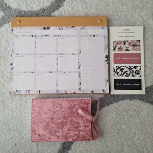 NEW 3 Pc Nota by Indigo Lot Bookmarks, Weekly Planner, Notebook